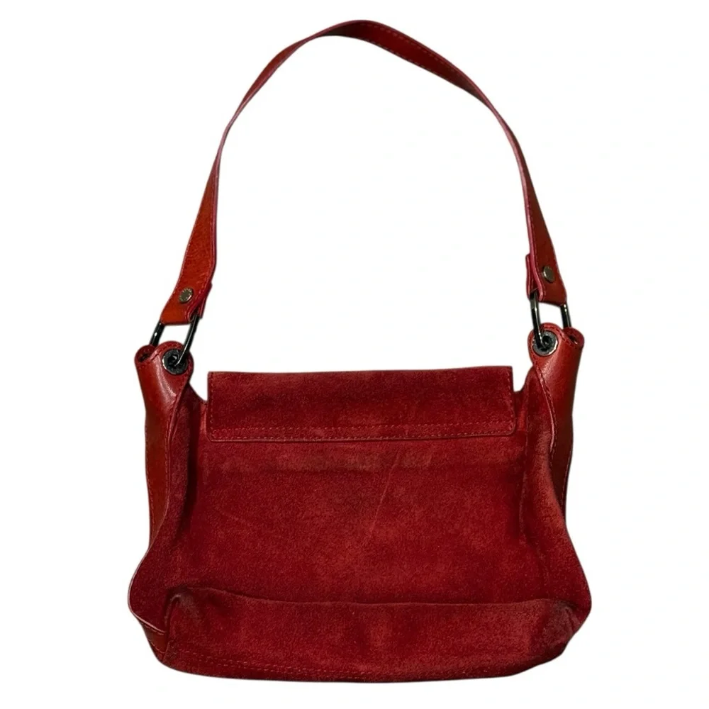 Vintage Escada Suede Leather Red Handbag Shoulder Bag - Picture 2 of 5